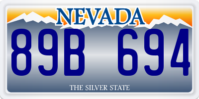 NV license plate 89B694