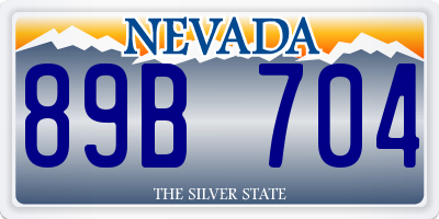 NV license plate 89B704
