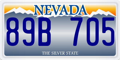 NV license plate 89B705
