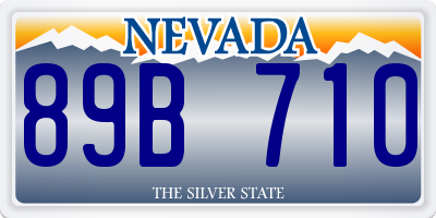 NV license plate 89B710