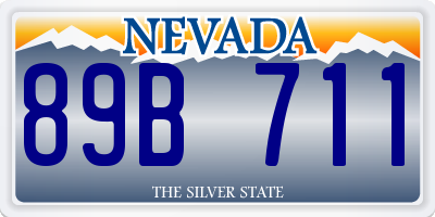 NV license plate 89B711