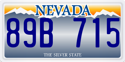 NV license plate 89B715
