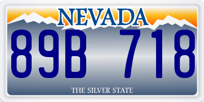 NV license plate 89B718