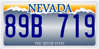 NV license plate 89B719