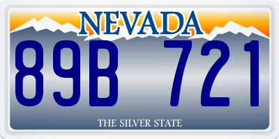 NV license plate 89B721