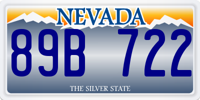 NV license plate 89B722