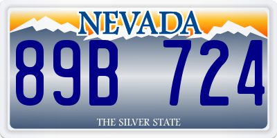 NV license plate 89B724