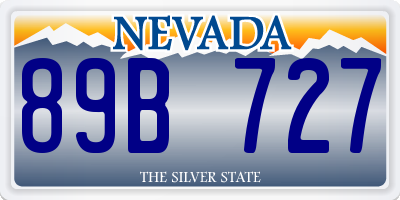 NV license plate 89B727