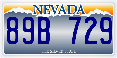 NV license plate 89B729