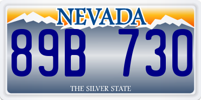 NV license plate 89B730