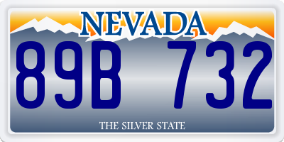 NV license plate 89B732