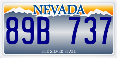 NV license plate 89B737