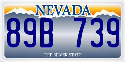 NV license plate 89B739