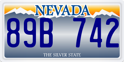 NV license plate 89B742