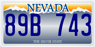 NV license plate 89B743