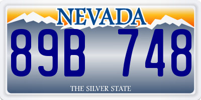 NV license plate 89B748