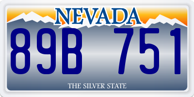 NV license plate 89B751