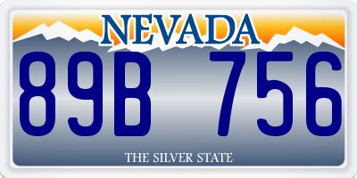 NV license plate 89B756