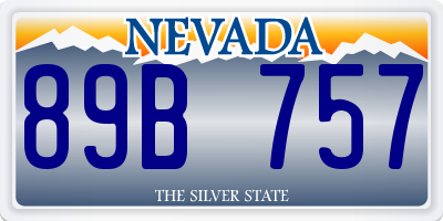 NV license plate 89B757