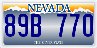 NV license plate 89B770