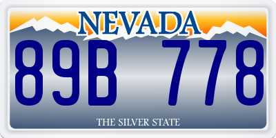 NV license plate 89B778