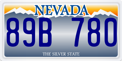 NV license plate 89B780
