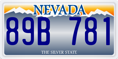 NV license plate 89B781