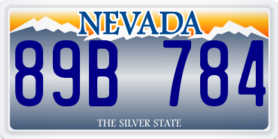 NV license plate 89B784