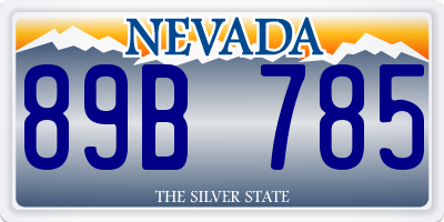 NV license plate 89B785