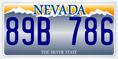 NV license plate 89B786