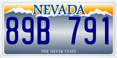 NV license plate 89B791