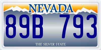NV license plate 89B793