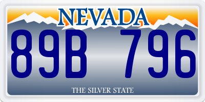 NV license plate 89B796