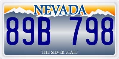 NV license plate 89B798