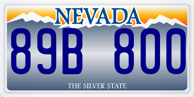NV license plate 89B800