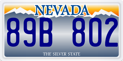 NV license plate 89B802