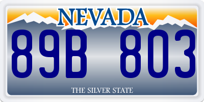 NV license plate 89B803