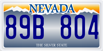 NV license plate 89B804