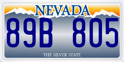 NV license plate 89B805