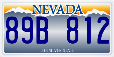 NV license plate 89B812