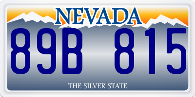 NV license plate 89B815