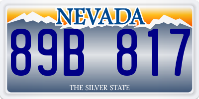 NV license plate 89B817