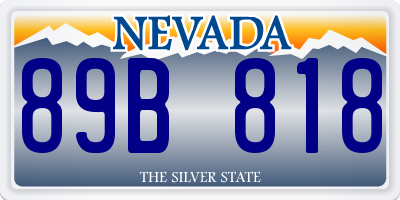 NV license plate 89B818