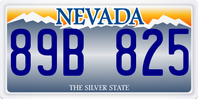 NV license plate 89B825