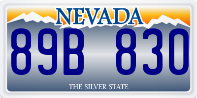NV license plate 89B830