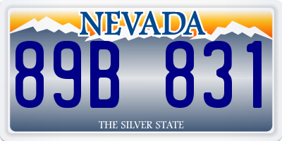 NV license plate 89B831