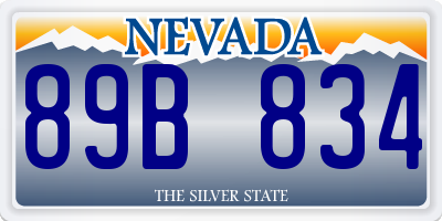 NV license plate 89B834