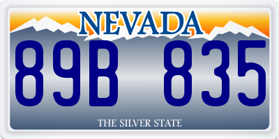 NV license plate 89B835