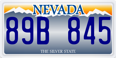 NV license plate 89B845