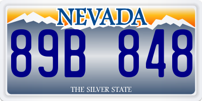 NV license plate 89B848